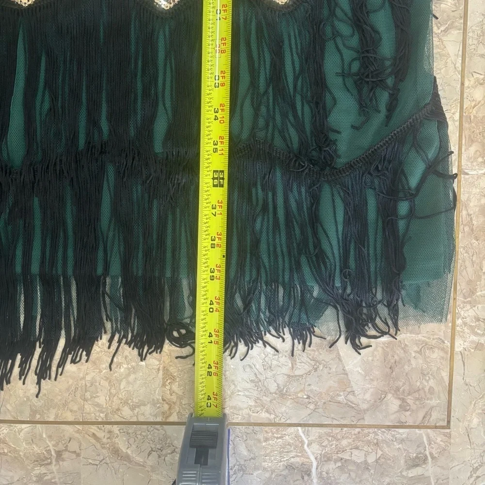 NWT BABEYOND Emerald & Gold Sequin Flapper Holiday Party Dress 3X-5XL Fringe - Picture 10 of 16